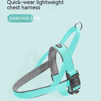 HKM-6607933 Dog Vest Harness with Explosive-Resistant Rope, Available in Army Green, Light Blue, and Light Purple