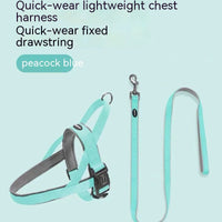HKM-6607933 Dog Vest Harness with Explosive-Resistant Rope, Available in Army Green, Light Blue, and Light Purple
