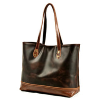 HKM-660819 Vintage Leather Handle Canvas Tote Bag for Women