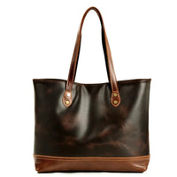 HKM-660819 Vintage Leather Handle Canvas Tote Bag for Women