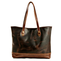 HKM-660819 Vintage Leather Handle Canvas Tote Bag for Women