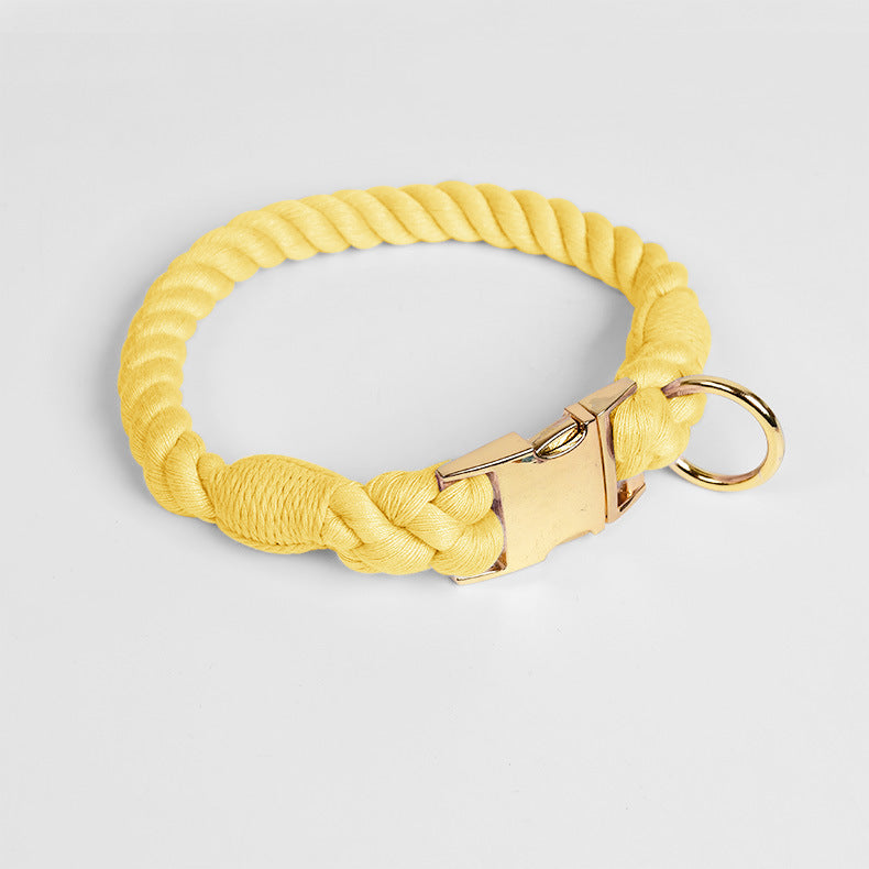 HKM-6608445 Woven Gradient Color Cotton Dog Collar for Pets in Various Vibrant Shades