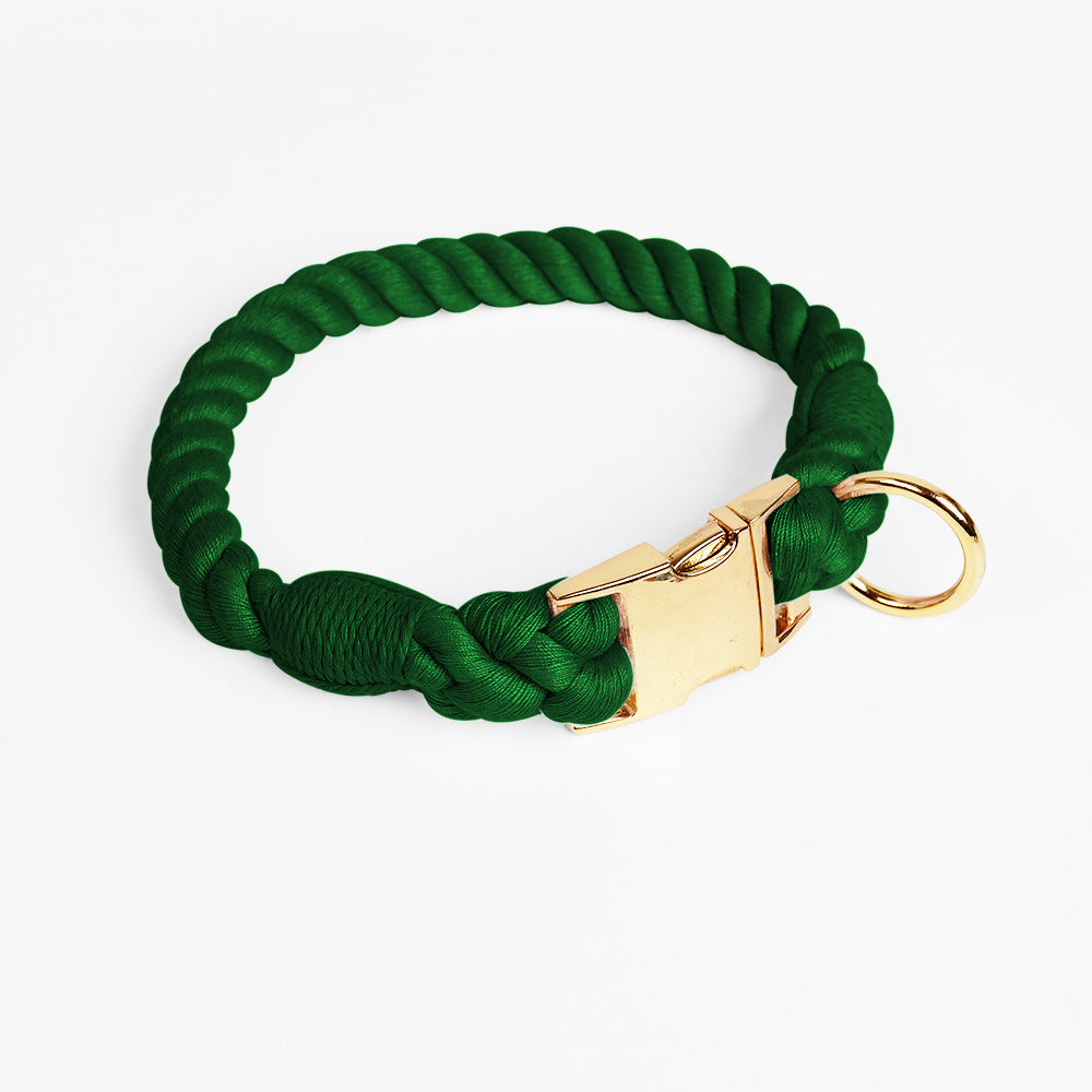 HKM-6608445 Woven Gradient Color Cotton Dog Collar for Pets in Various Vibrant Shades