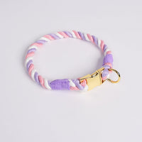 HKM-6608445 Woven Gradient Color Cotton Dog Collar for Pets in Various Vibrant Shades