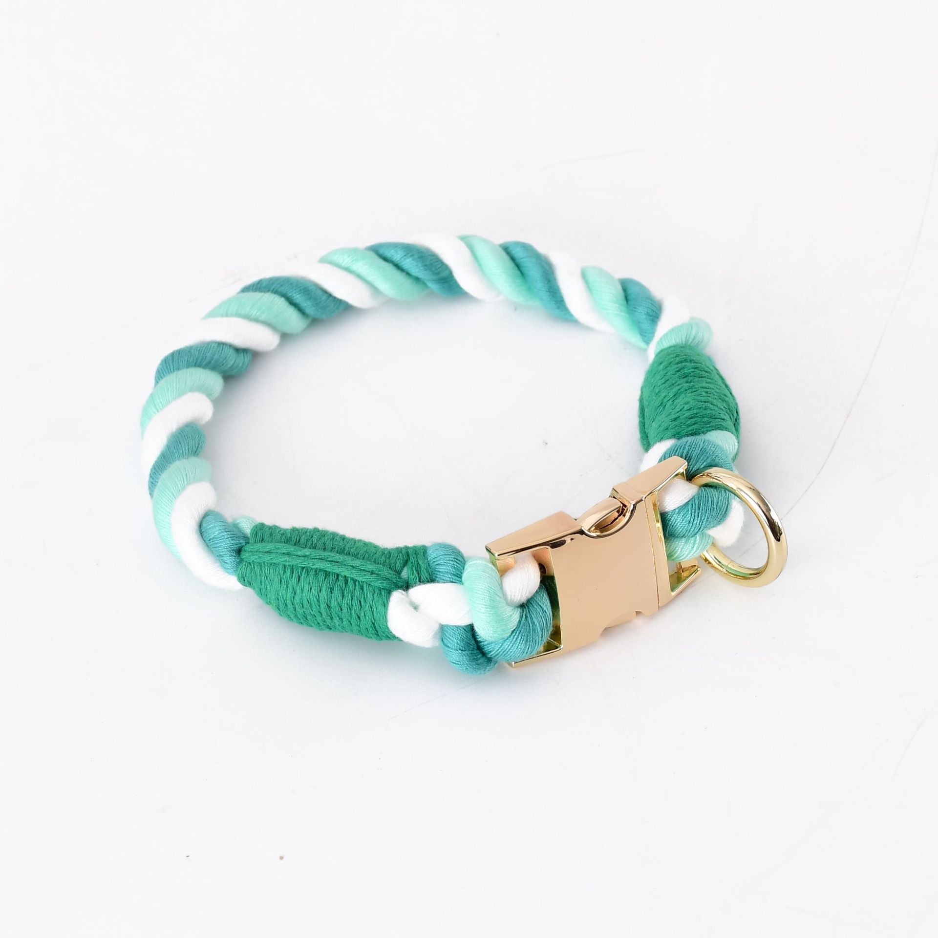 HKM-6608445 Woven Gradient Color Cotton Dog Collar for Pets in Various Vibrant Shades
