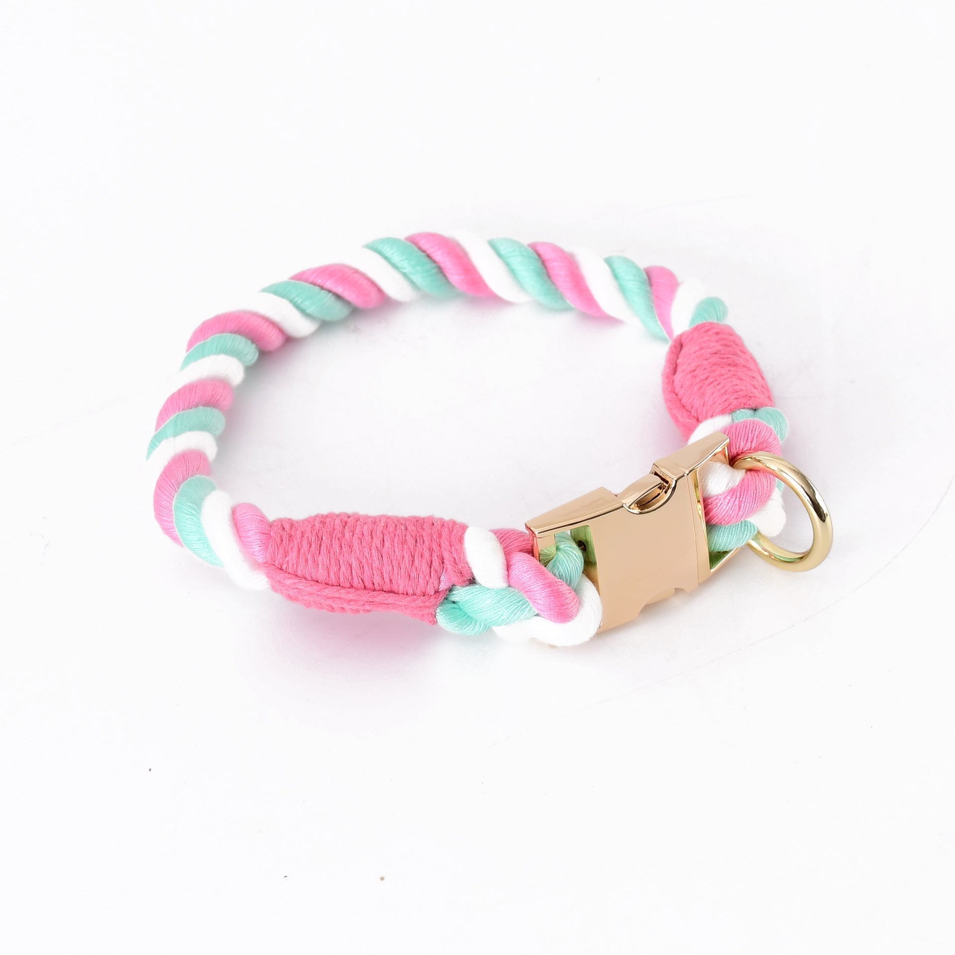 HKM-6608445 Woven Gradient Color Cotton Dog Collar for Pets in Various Vibrant Shades