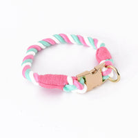 HKM-6608445 Woven Gradient Color Cotton Dog Collar for Pets in Various Vibrant Shades