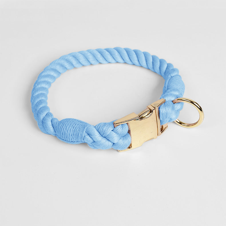 HKM-6608445 Woven Gradient Color Cotton Dog Collar for Pets in Various Vibrant Shades