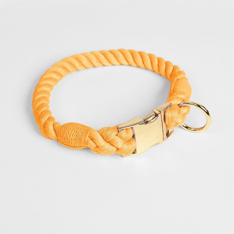 HKM-6608445 Woven Gradient Color Cotton Dog Collar for Pets in Various Vibrant Shades