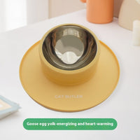 HKM-6608829 Silicone Non-slip Pet Bowl with Stainless Steel Insert - Leak-proof Design for Cats and Dogs