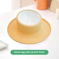HKM-6608829 Silicone Non-slip Pet Bowl with Stainless Steel Insert - Leak-proof Design for Cats and Dogs