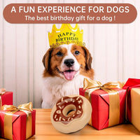 HKM-6610109 Durable Chewy Donut Dog Toy for Teeth Grinding, Interactive Play, and Squeaky Fun for All Breeds