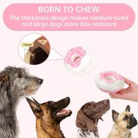 HKM-6610109 Durable Chewy Donut Dog Toy for Teeth Grinding, Interactive Play, and Squeaky Fun for All Breeds