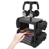 HKM-661075 Universal Gaming Accessories Storage Rack for Consoles, Headphones and Game Cards
