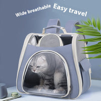 HKM-6610877 Portable Foldable Pet Carrier Bag - Medium Capacity, Soft PU PVC, Available in Blue, Pink, Green, Gray, White