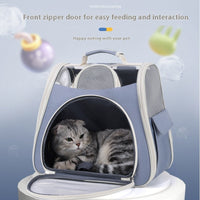 HKM-6610877 Portable Foldable Pet Carrier Bag - Medium Capacity, Soft PU PVC, Available in Blue, Pink, Green, Gray, White