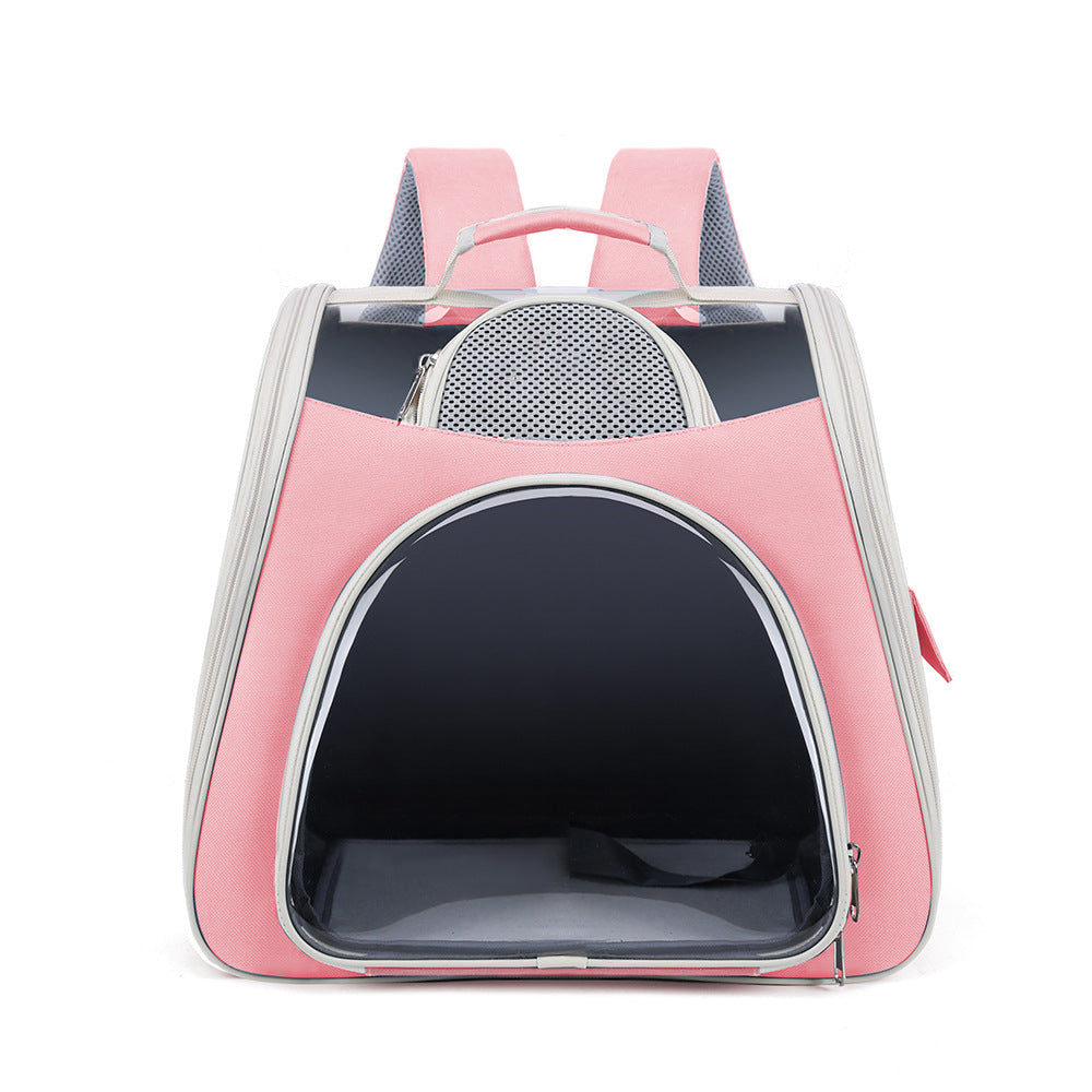 HKM-6610877 Portable Foldable Pet Carrier Bag - Medium Capacity, Soft PU PVC, Available in Blue, Pink, Green, Gray, White