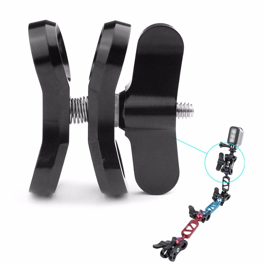 HKM-661139 Diving Photography Butterfly Clip - Aluminum Alloy Metal Camera Light Ball Head Clip