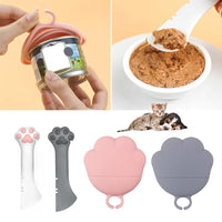 HKM-6612413 Pet Food Spoon and Lid Set - Multifunctional Wet/Dry Food Jar Opener for Cats and Dogs