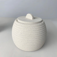 HKM-661331 Modern Cement Lotion Bottle and Storage Jar with Lid for Bathroom Accessories