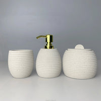 HKM-661331 Modern Cement Lotion Bottle and Storage Jar with Lid for Bathroom Accessories
