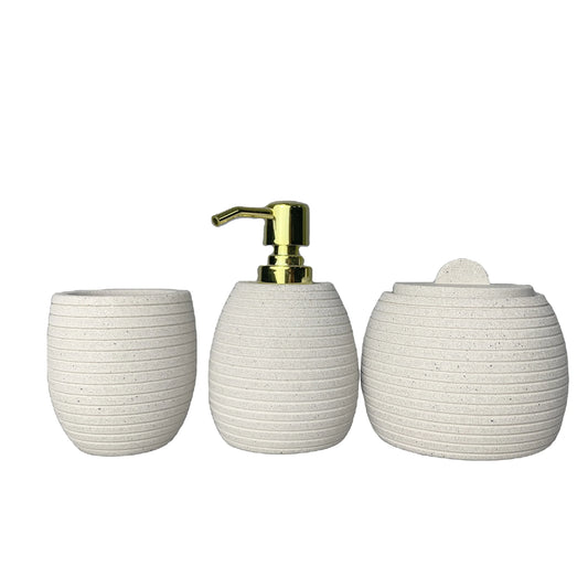 HKM-661331 Modern Cement Lotion Bottle and Storage Jar with Lid for Bathroom Accessories