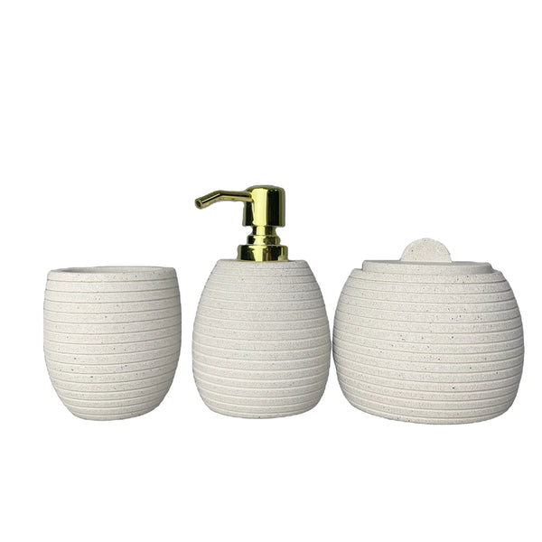 HKM-661331 Modern Cement Lotion Bottle and Storage Jar with Lid for Bathroom Accessories