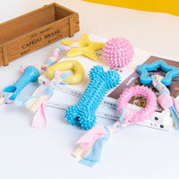 HKM-661395 Durable TPR Rubber Knot Toy for Dogs and Cats - Soft Spines for Dental Care and Fun Play