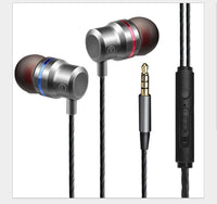 HKM-661395 In-Ear Subwoofer Headphones with Wheat Line - Model FM-036, Wired, 120 cm Length, Available in Silver, Light Purple, Gold, Red