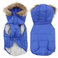 HKM-6614973 Winter Detachable Hooded Dog Clothes with Fur Collar in Various Colors