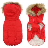 HKM-6614973 Winter Detachable Hooded Dog Clothes with Fur Collar in Various Colors