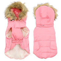 HKM-6614973 Winter Detachable Hooded Dog Clothes with Fur Collar in Various Colors
