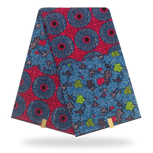 HKM-661587 African Cotton Batik Cloth - 6 Yards, 100% Cotton, Plant Print, Versatile for Apparel and Home Décor