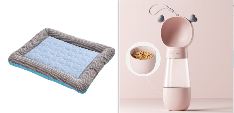 HKM-6616253 Cooling Pet Mat for Dogs and Cats - Soft Ice Silk Breathable Bed for Summer Sleeping - Available in Multiple Sizes