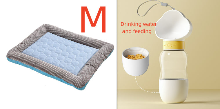 HKM-6616253 Cooling Pet Mat for Dogs and Cats - Soft Ice Silk Breathable Bed for Summer Sleeping - Available in Multiple Sizes
