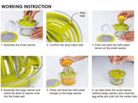 HKM-661651 Manual Hand Press Juicer for Fresh Citrus Extraction, Portable Orange Squeezer