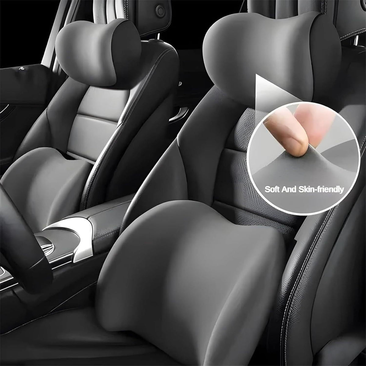 HKM-661715 Memory Foam Neck & Waist Cushion for Universal Car Seat Support