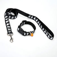 HKM-661715 Pet Traction Rope and Collar Set with Bell - Available in Fun Halloween Colors