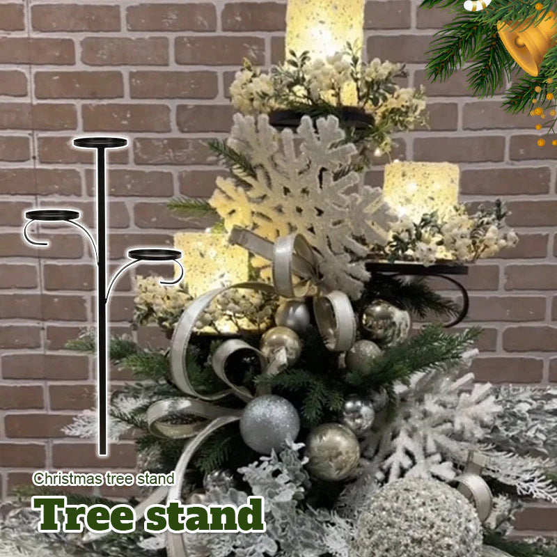 HKM-661715 Wrought Iron Christmas Candlestick Tree Topper - 60cm & 90cm Options