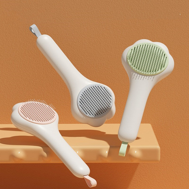 HKM-661843 Self-Cleaning Pet Comb for Cats and Dogs – Durable ABS & Stainless Steel Design