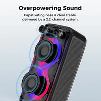 HKM-661907 Portable 60W Karaoke Speaker with LED Light, Super Bass, TWS, and 13000mAh Battery for Party Use