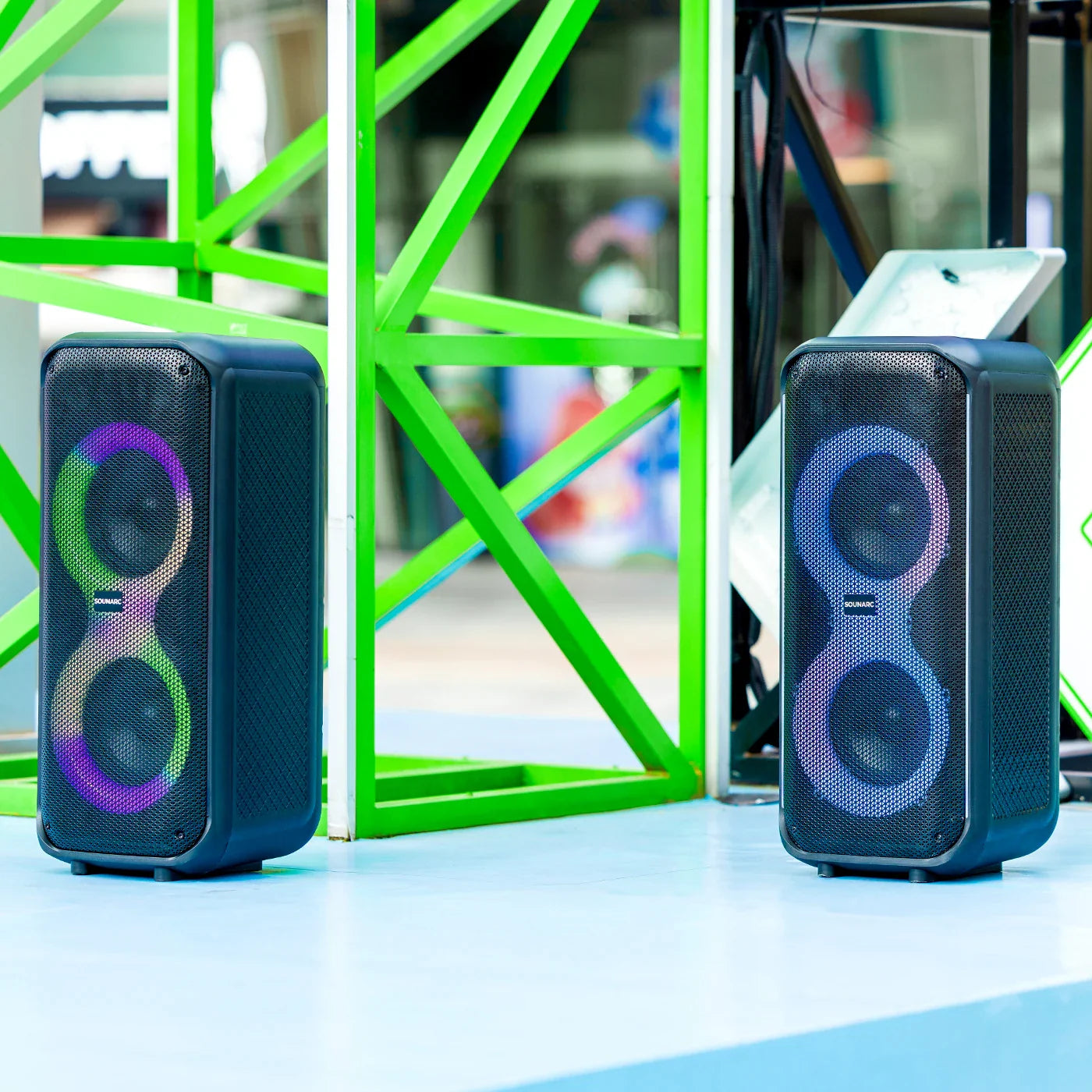 HKM-661907 Portable 60W Karaoke Speaker with LED Light, Super Bass, TWS, and 13000mAh Battery for Party Use
