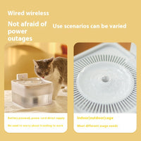 HKM-6620221 Translucent White 2.5L Wireless Induction Pet Water Dispenser for Cats