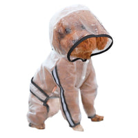 HKM-6620733 Waterproof Transparent Dog Raincoat for Small Breeds with Reflective Strips
