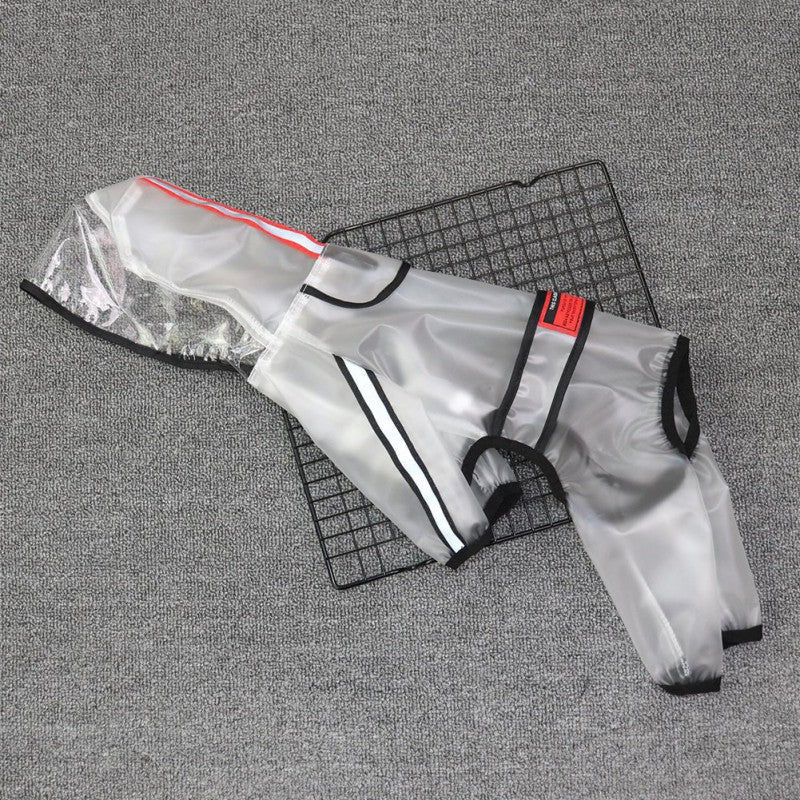 HKM-6620733 Waterproof Transparent Dog Raincoat for Small Breeds with Reflective Strips