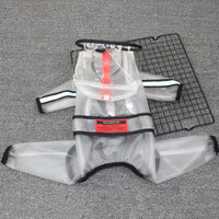 HKM-6620733 Waterproof Transparent Dog Raincoat for Small Breeds with Reflective Strips