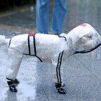 HKM-6620733 Waterproof Transparent Dog Raincoat for Small Breeds with Reflective Strips