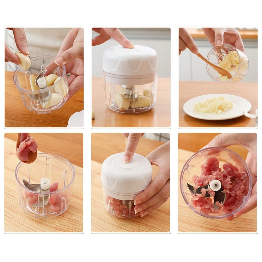 HKM-662099 Electric Garlic Masher - Wireless Meat Grinder and Baby Food Maker, 30W, Compact Kitchen Blender