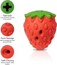 HKM-6621629 Durable Strawberry Dog Chew Toy for Aggressive Chewers with IQ Training Features