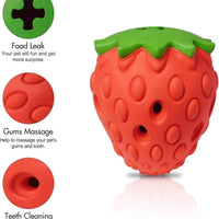 HKM-6621629 Durable Strawberry Dog Chew Toy for Aggressive Chewers with IQ Training Features